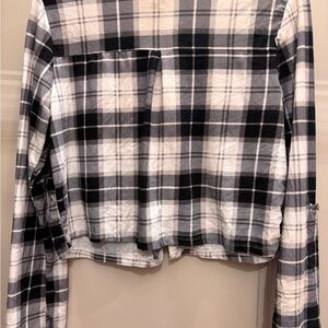 Plaid Women's Blouse - Black and White